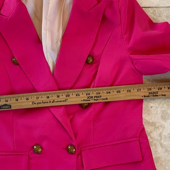 NWOT Sunday Up blazer Fuchsia pink lined jacket sz Med lightweight. - Picture 13 of 13